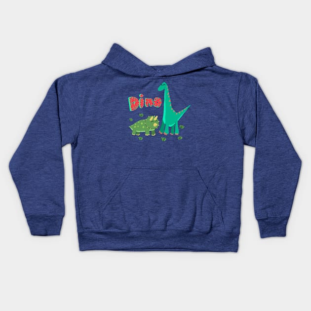 Herbivora dino Kids Hoodie by AlvnArt